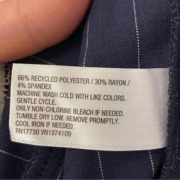 Wild Fable High-Rise Wide Leg Boxer slacks pants Trouser Navy Blue Pinstripe XXL - Picture 7 of 12